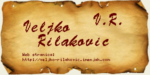 Veljko Rilaković vizit kartica